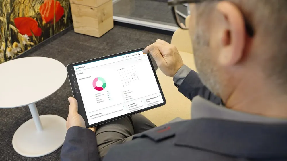 Eticor Software auf einem Tablet